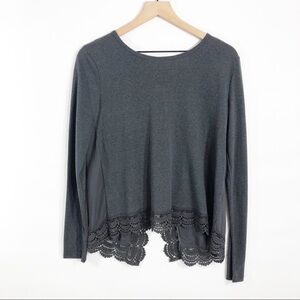 🔥Hinge gray open back long sleeve top small.